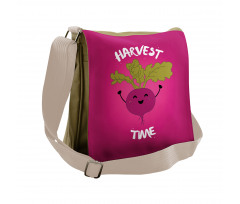 Happy Beet Character Words Messenger Bag