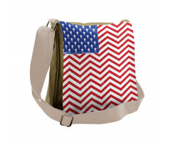 Country Flag with Zigzag Lines Messenger Bag