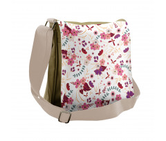 Cartoonish Flowers Messenger Bag