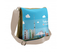 Cartoon Japan Sightseeing Messenger Bag