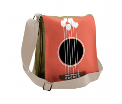 Acoustic Guitar Wine Glasses Messenger Bag