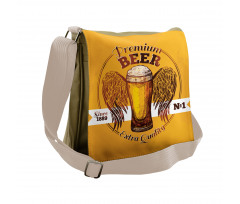 Premium Beer Grunge Graphic Messenger Bag