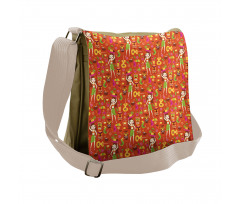 Hawaiian Luau Party Aloha Girls Messenger Bag