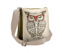 Owl with Be Smart Lettering Messenger Bag