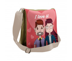 Cartoon Style Valentine's Day Messenger Bag