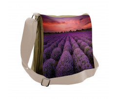 Lavender Field Sunset Messenger Bag