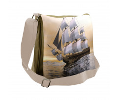 Ship Sailing on Ocean Messenger Bag