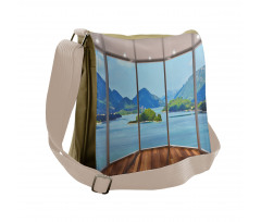 Beach Seaside Hills Window Messenger Bag