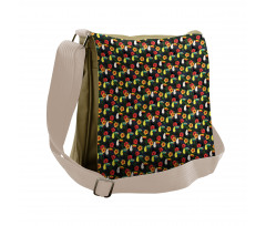 Toucan Birds Hibiscus Leaves Messenger Bag