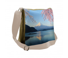 Japan Mountain and Sakura Messenger Bag