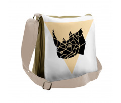 Angular Animal Design Graphic Messenger Bag