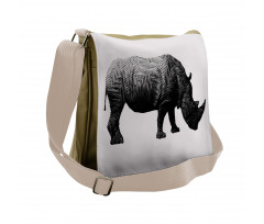 Polygonal Animal Line Art Messenger Bag