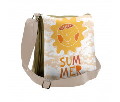 Sun on a Grunge Background Messenger Bag