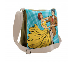 Dancing Romantic Retro Couple Messenger Bag