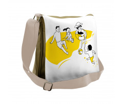 Happy Family at the Beach Messenger Bag