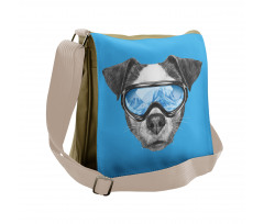 Skiing Cool Doggie Messenger Bag