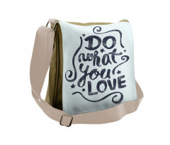 Lettering Blue Grunge Star Messenger Bag