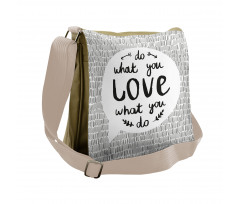 Message with Stripes Leaves Messenger Bag