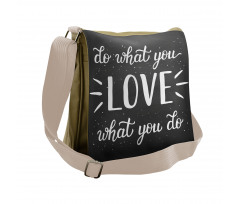 Hand Lettering Typography Messenger Bag