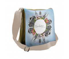 Buildings on a Globe Messenger Bag