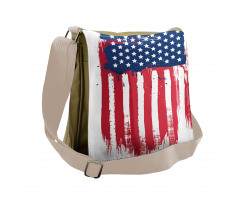 Vertical Hand-drawn Flag Messenger Bag