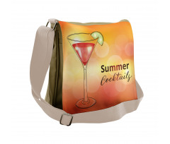 Martini Glass Lime Messenger Bag