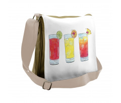 Watercolor Cocktails Messenger Bag