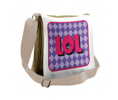 Laugh out Loud Checkered Messenger Bag