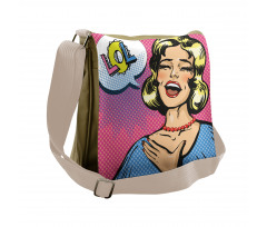 Laughing Woman with Closed Eyes Messenger Bag