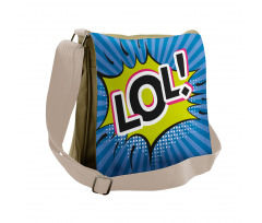 Speech Bubble Halftone Stripes Messenger Bag