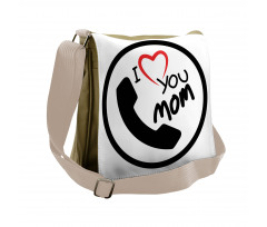 I Love You Mom Message Messenger Bag