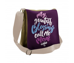 Calligraphic Message Mother Messenger Bag