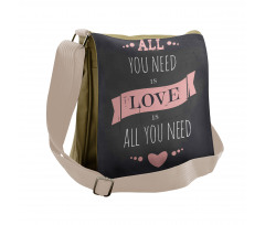 Drawn Letters Chalkboard Messenger Bag