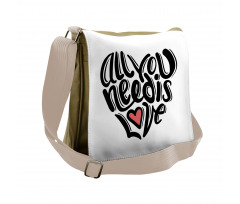 Hand-written Little Heart Messenger Bag