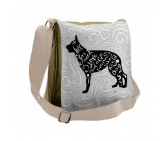 German Shepherd Dog Doodle Messenger Bag