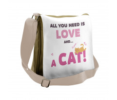 Retro Letters Kitten Messenger Bag