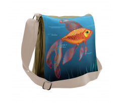 Aquarium Fishes in Water Messenger Bag