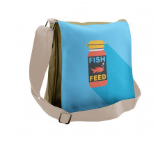 Pet Fish Feed Flat Messenger Bag