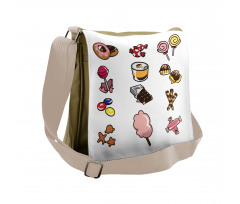 Cartoon Various Candies Messenger Bag