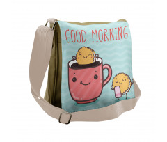 Happy Biscuits in Coffee Messenger Bag