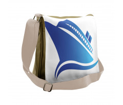 Abstract Blue Ship Messenger Bag