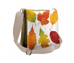 Realistic Dried Leaves Falling Messenger Bag