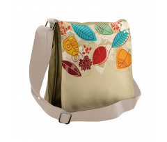 Autumn Inspired Botanical Art Messenger Bag