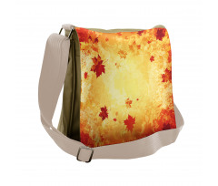 Abstract Grunge Maple Leaves Messenger Bag