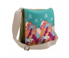 Fall Landscape Swirling Clouds Messenger Bag