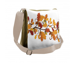 Autumn Oak Leaves and Acorns Messenger Bag