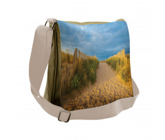 Sandy Beach Bushes Messenger Bag