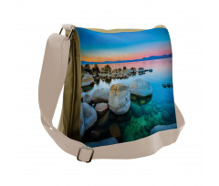 Stones Sunset View over Water Messenger Bag