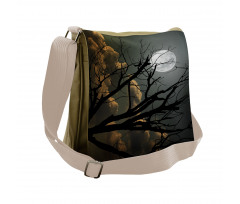 Bare Branches and Full Moon Messenger Bag