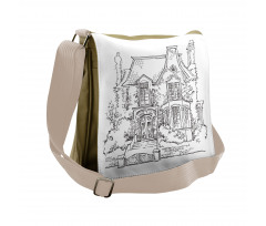 Gothic Mansion Art Messenger Bag